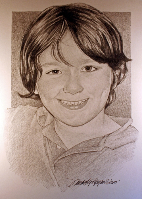 Jesse Lewis Portrait created by artist Michael G. Reagan