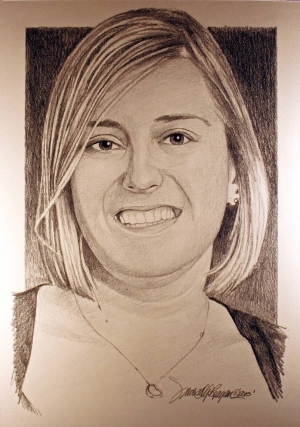 Lauren Rousseau Portrait created by artist Michael G. Reagan