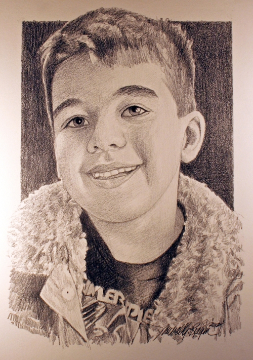 Noah Samuel Pozner Portrait created by artist Michael G. Reagan